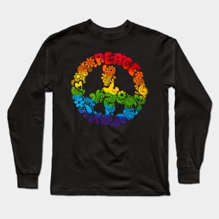 Hippie Peace Sign Lgbt Flag Rainbow TShirt Gay Lesbian Flags Long Sleeve T-Shirt